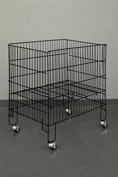 Modern Raf 53*80 Katlanır Tekerlekli Siyah Sepet