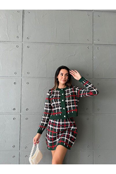 SOBEE Plaid knitwear suit