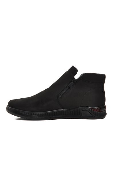 AYAKMOD 7350 Black Nubuck Genuine Leather Men's Boots with Fur Inside