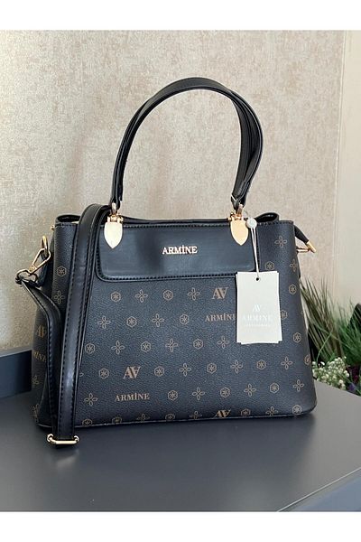 Armine ARM.206.S.L.B Armine Special Color Conbin Leather Handbag Designed as a Hand and Arm Bag
