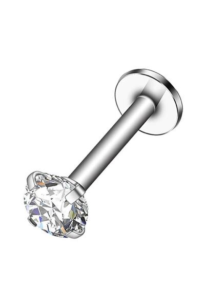 MAZEN Cerrahi Çelik (5 mm Taşlı) Tragus Helix Dudak Kıkırdak Piercing Küpe Gü...