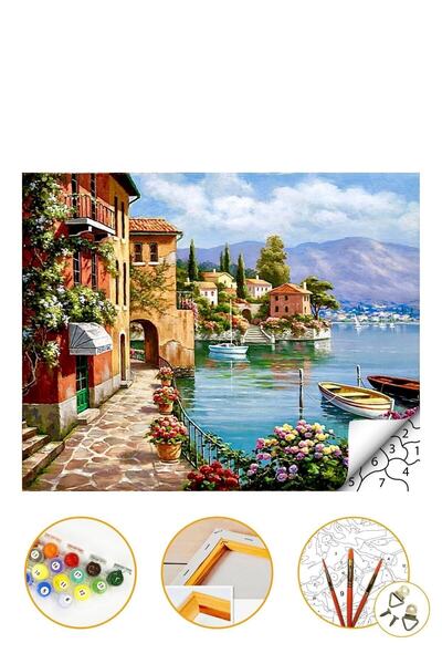 Talehobby Sayılarla Boyama Hobi Seti 40x50cm Kasnağa Gerilidir