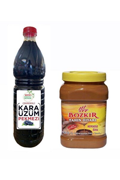 Baştan Yöresel 1300 gr Kara Üzüm Pekmezi Ve 1 kg Konya Bozkır Tahin