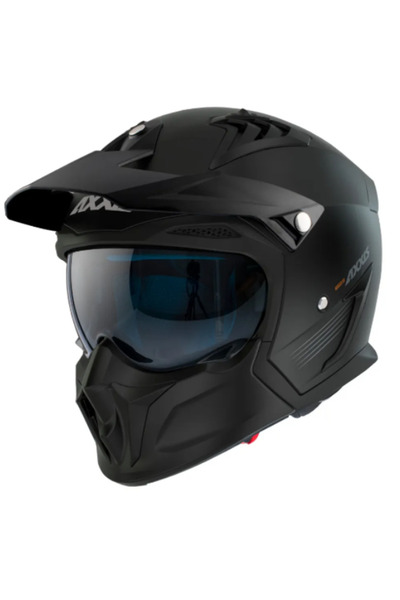 AXXIS KASK AXXİS HUNTER SV SOLID A1 MATT BLACK ÇİFT VİZÖRLÜ ÇENE ÇIKABİLEN MODEL