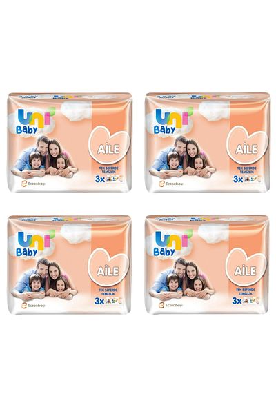 Uni Baby Family Wet Wipes 12 Pack (12X52) 624 Sheets