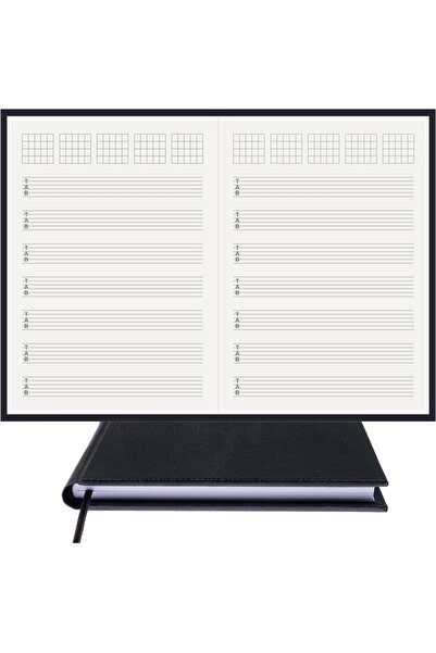 BİDEFTER Gitar Nota Defteri (TAB ANAHTARLI AKORTLU 6 ÇITALI) %100 El Yapımı, ...