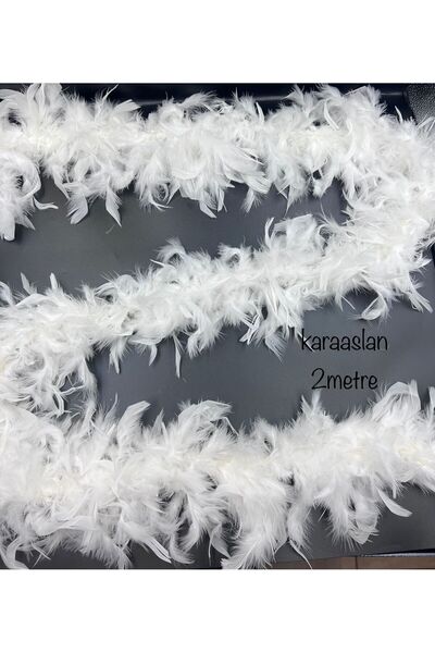 KARAASLAN Beyaz Kaz Tüyü Otriş 2 Metre( 60 gr 1 Paket Ağırlığı )