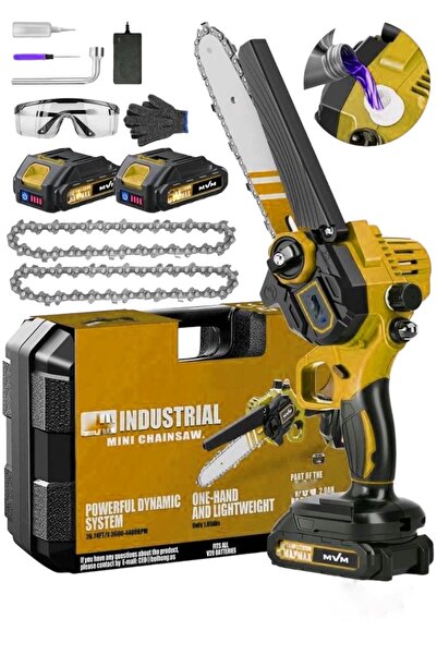 DYNAMİC MAX 596vf OTOMATİK YAĞLAMA 5 PİLLİ Çift Akülü Şarjlı Budama Testere O...