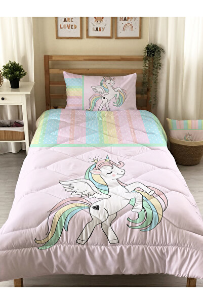 Evmila لحاف مبطن ومخيط بنمط وحيد القرن