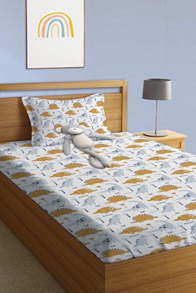 Evmila Set de cearșafuri elastice cu model de dinozaur imprimat, mărime unică...