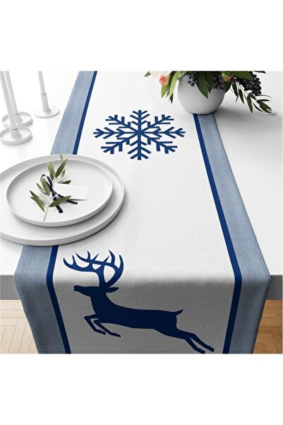 milroma Коледен тематичен кадифен бегач с шарка на елен