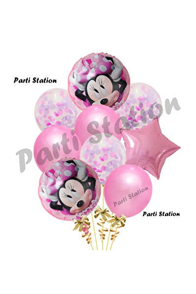 Parti Station Minnie Mouse Balon Set Minnie Mouse Doğum Günü Konsept Parti Ba...