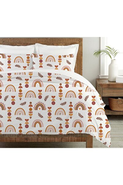 Evmila Комплект меко спално бельо с дъга мотив 200x220 cm - бял