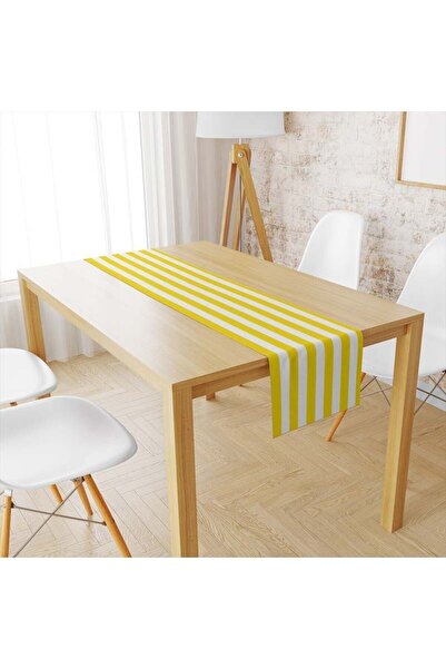 milroma Βελούδινη υφή με κίτρινες και λευκές γραμμές Runner 097