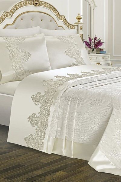 Köşem Çeyiz Dubai Dowry Double Pique Set Cream