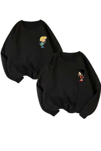 Elvino سويت شيرت سيدريك وتشين مطبوع كبير الحجم للزوجين