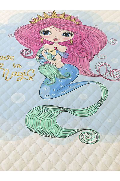 Evmila Mermaid Patterned - Single and Children's Pique Set