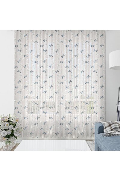 Evmila Baskılı Bebek Ve Çocuk Odası 140x260 Cm Modern Desenli Tül Perde - Beyaz