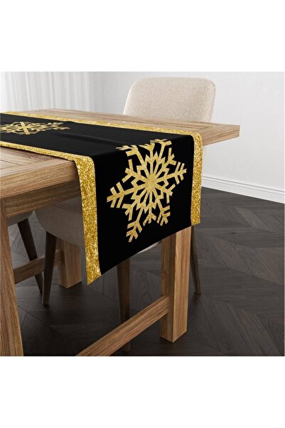 milroma Βελούδινο δρομέας με χριστουγεννιάτικο θέμα με κρύσταλλο χιονιού