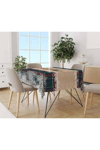 Evmila Коледна шарена покривка от кадифена текстура