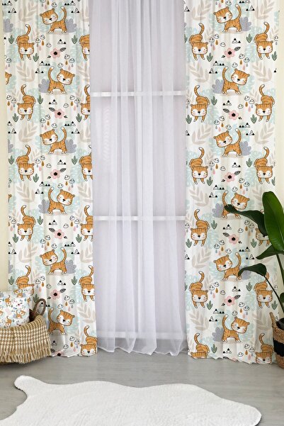 milroma Κουρτίνα φόντου για βρεφικό και παιδικό δωμάτιο με βελούδινο σχέδιο τ...