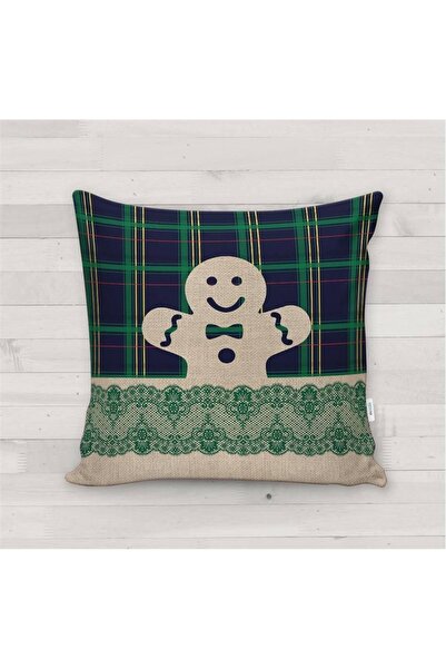 milroma Новогодишна тематична възглавница с мотив „Cookie Man“