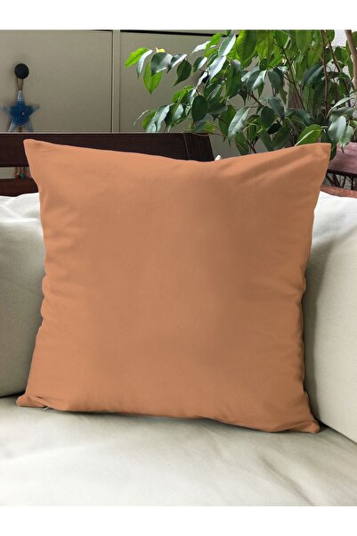 Evmila Ανοιχτό καφέ - Μονόχρωμο, Μονόχρωμο κάλυμμα μαξιλαριού, Ύφασμα σουέτ γ...