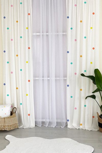 milroma Colorful Polka Dot Pattern Velvet Baby and Children's Room Background Curtain