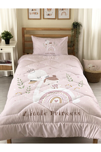 Evmila Kuğu Ve Kız Desenli Kapitone Dikişli Yorgan