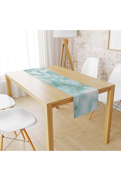 milroma Βελούδινη υφή με χρυσή λεπτομέρεια και μοτίβο από μπλε μάρμαρο Runner...