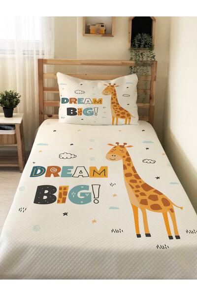 Evmila Giraffe Patterned Baby and Kids Printed Single Pique Set 160 X 220 cm ...