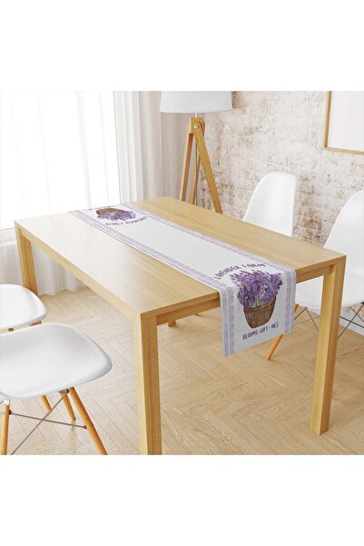 milroma Kadife Dokulu Lavanta Çiçekleri Runner 149