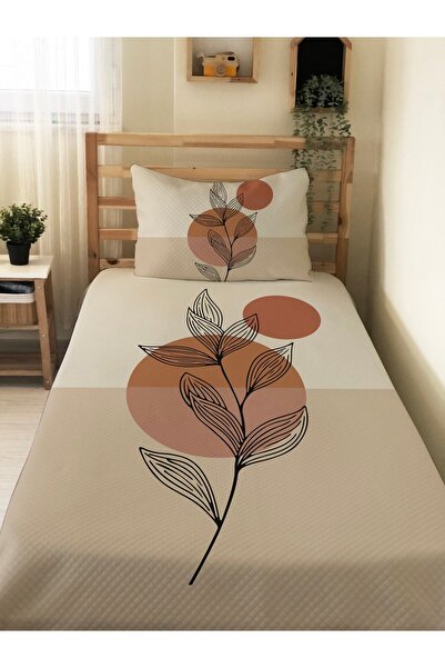 Evmila Yaprak Desenli Bebek Ve Çocuk Baskılı Tek Kişilik Pike Takımı 160 X 22...