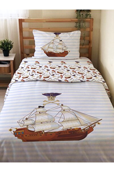 Evmila Set cuvertură de pilota unică cu model de navă pe două fețe, fără cear...