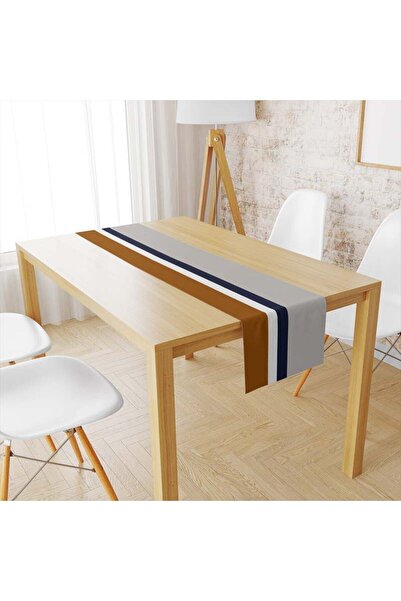 milroma Kadife Dokulu Gri Tarçın Lacivert Çizgiler 02 Runner 016