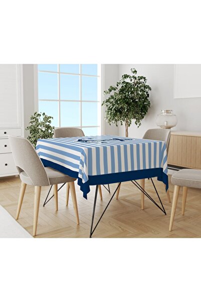 Evmila مفرش طاولة مخملي مطبوع بطابع البحر