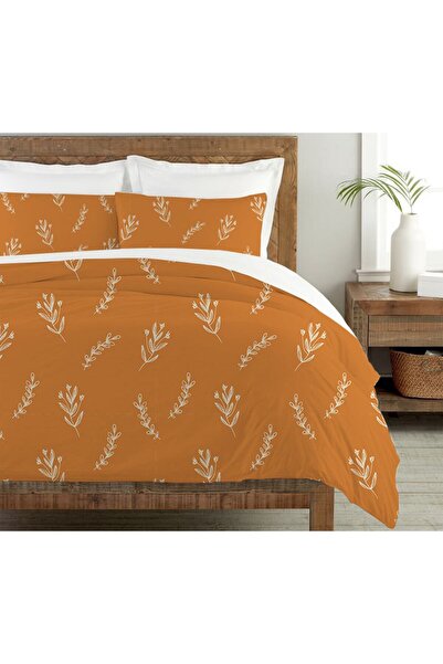 Evmila Set cuvertură de pilota dublă 200x220 Cm cu model de flori - alb