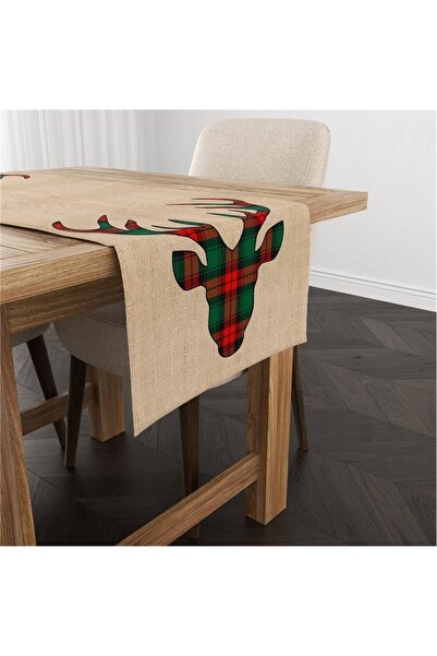 milroma Βελούδινο δρομέας με μοτίβο ελαφιού με θέμα την Πρωτοχρονιά