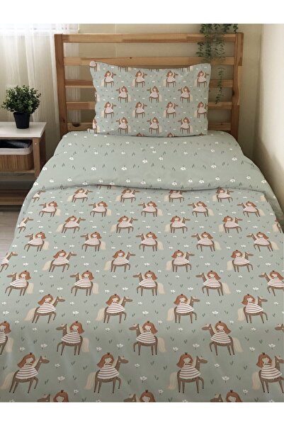 Evmila طقم غطاء لحاف مفرد باللون الأزرق - ركوب نمط مطبوع على الوجهين