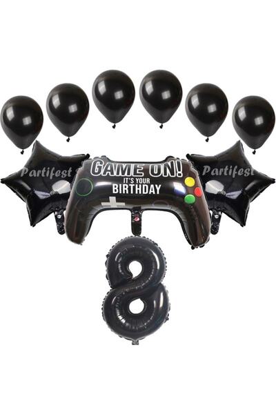 Parti Station Gamer Oyuncu Oyun Konsolu Yaş Folyo Balon Seti Gamer Oyuncu Pla...