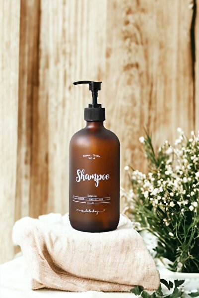 Binbirdemet Flacon de șampon din sticlă chihlimbar - 500 ml