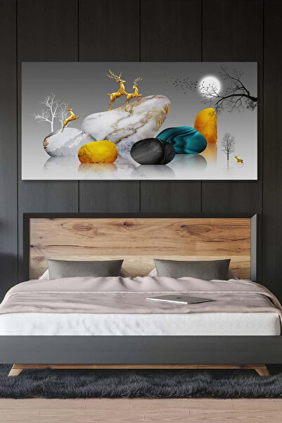 PrintiesPlus Geyik Ailesi kanvas Tablo Salon Oturma Yatak Odası Ofis Antre Cafe Için Duvar Dekoru