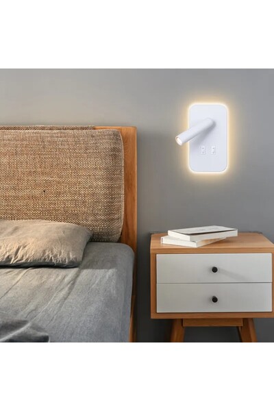 Cata 13 W Led Tuvalu Yatak Başı Aplik - Gün Işığı (3000K) - Beyaz - CT-5253B
