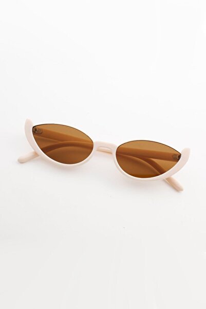 Kapin Oino Cateye Tasarım Güneş Gözlüğü - Bej Kahve