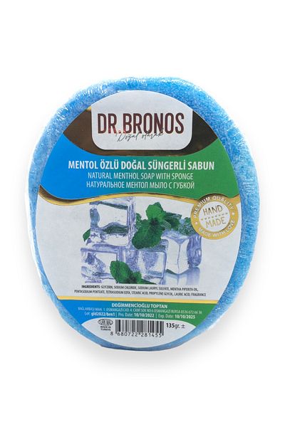 Dr. Bronos صابون إسفنجي طبيعي بمستخلص مينتول