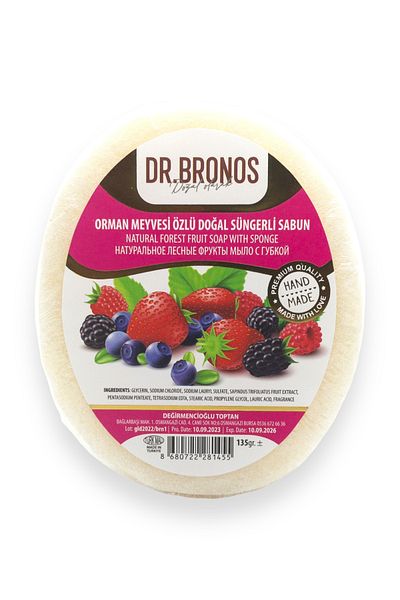 Dr. Bronos صابون إسفنجي طبيعي مع مستخلص فاكهة الغابة