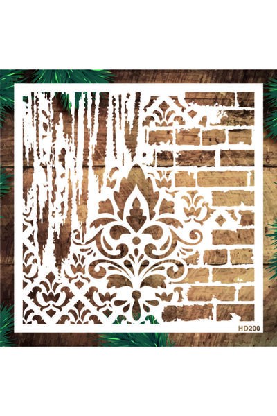 STENCİLTASARIM Stencil Tasarım Hd200- Dekoratif Duvar, Eşya,kumaş,fayans Boyama Şablonları 30x30 Cm