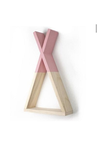 EMTA Pink Native American Wooden Triangle Shelf 55*32*8 cm