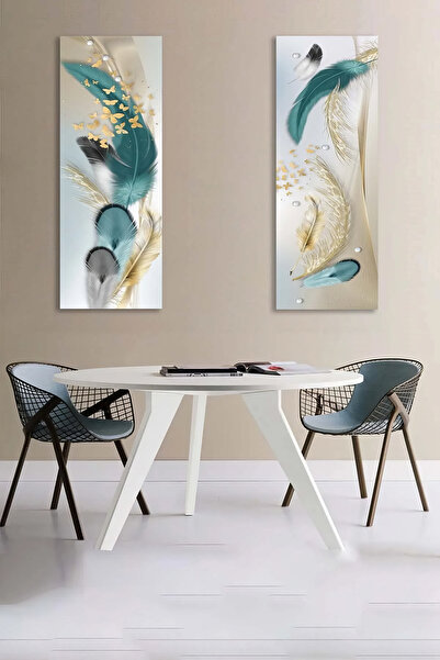 PrintiesPlus Renkli Tüyler Premium Kalite Kanvas Tablo Salon Oturma Yatak Oda...