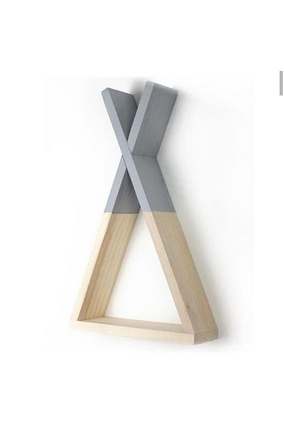 EMTA Gray Native American Wooden Triangle Shelf 55*32*8 cm